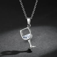 Ogrlica za žene vinski stakleni privjesak cirkonija dugi lanac nakit čari poklon ženska ogrlica