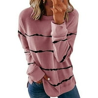 Ženski trendi dukseri za čišćenje prugaste boje lagane casual labavo pulover teen djevojke padaju Y2K