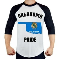 Muška državna zastava Oklahoma Pride B. Ply Raglan bejzbol majica Srednja