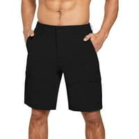 Wozhidaoke muške kratke hlače za muškarce muški ljetni labavi solid teretni pantni polu elastični struk radne pantalone za muškarce crna 2xl