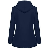 Tking Modne žene Čvrsta boja plišana zadebljana jakna na otvorenom plus veličine kapuljača za kapuljaču,