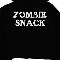 Zombie Snack Womens Black Crop Hoodie Ponosni Predivni ljubazni gag poklon