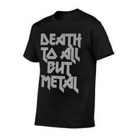 Muška smrt svima, ali metalnim bitnim službenim vintage pamučnim posadom majice male crne