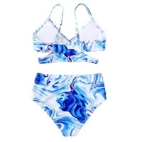 Ljeto kupaćih kostima za djevojčice slatke slatke Crisscross za bojenje tiskanje cvjetnih ispisa Dva