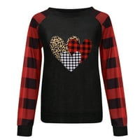 Ženska modna odjeća Baggy majica okrugli vrat dugih rukava Sretan Valentinovo jesen bluza za ispis Y2K