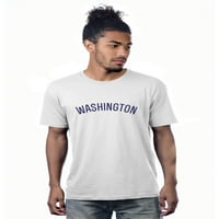 Daxton Premium Basic Crew vrat kratkih rukava majica gradova Washington Pismo