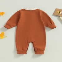 Baby Boy Fall Tomsuits Odjeća za dugorođene tipke s dugim rukavima Onesie Bodysuit sa džepom dječaka za dječaka