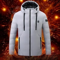 Stamzod zimska casual plus veličina s kapuljačom za grijana jakna za muškarce Modni USB električni grijani