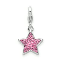 Carat u Karatsu Sterling srebrna polirana finija rodijum-reverzibilna ružičasta kristalna zvjezdana