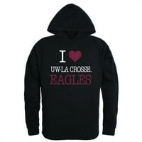 Republika 553-477-BLK- University of Wisconsin La Crosse Eagles I Love Hoodie, Crna - Medium
