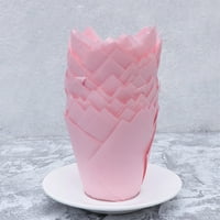 Cupcake omoti obloga Tulip Oblik Muffin Kupi za torte Kupa za kuhanje Favori Pink