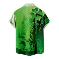HFYIHGF MENS St.Patrick's Dnevna majica Irski dijelovi od tiskane majice kratkih rukava s kratkim rukavima