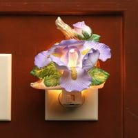 Keramički iris cvjetni plug-in Nightlight, Početna Dekor, Poklon za njen, poklon za mamu, ljubitelj
