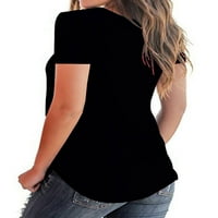 Pfysire plus veličina Ženska majica kratkih rukava Casual Tops Bluza Black L
