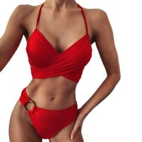 Finelylove kupaći kostim za žene Push-up sport BRA Style Bikini Red S