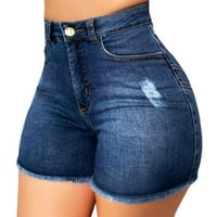 NSENDM ženske kratke hlače Plus veličine Denim Žene Ripped traper kratke hlače Mid Riješne ruševine