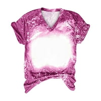 Kravata gradijentna majica za žene Ljeto slatke vrhove casual basy v izrez osnovne košulje slobodne