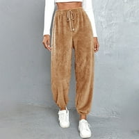 Teretne hlače za žensko čišćenje ispod 20 dolara, plus veličina casual labav čvrsti visoki struk Držite