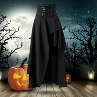 Wendunide suknje za žene, ženska parna parka gotička odjeća Vintage pamučne crne čipke suknje crne boje