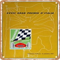 Metalni znak - 28. talijanski Grand Pri monza krug XXVIII Italian Grand Pri Vintage ad - Vintage Rusty