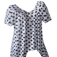 Košulje za žene Grafički smiješni plus veličine Casual Dot V izrez Ispis dnevnog bluza Ležerne ljetne