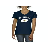 Ženska majica V-izrez kratki rukav - Il Illinois zastava