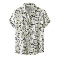 Wendunide muške majice mužjak ljetna ležerna majica sa gljivama s kratkim rukavima Okrenite košulju