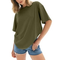 Ženske prevelike majice Loop Fit Crewneck kratki rukav Summer casual bluza Osnovna majica kratka košulja