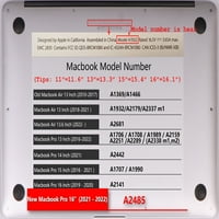 Caishek kompatibilan MacBook Pro 16 Model otpuštanja M2 A M1, plastični poklopac tvrdog papira + crni
