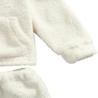 Canrulo Toddler Baby Girl Boy Jesen Zimska odjeća Coral Fleece s dugih rukava Bear Hoodie vrhovi kratkih