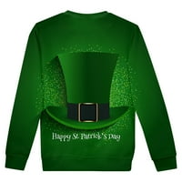 St Patricks Dnevne majice Muškarci Smiješni zeleni top kornjač dugih rukava Večernjak Vežbajte smiješne