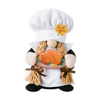 Dekoracija Chef Hat bezlični stari muškarac Holding bundeve rudolph lutka patuljak patuljak Ornament