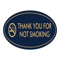 Oval hvala što niste za ne pušenje - mali 2x5