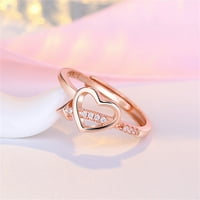 Klizaly prstenovi, modni hladni i misteriozni kubični cirkonijski prsten u obliku srca sponzija prsten