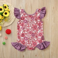 ROVGA Ljetna djevojačka kupaći kostim za djecu s letećim rukavima Dječji cvjetovi ruffles kupaći kostimi