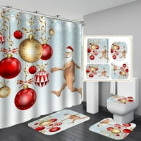 Božićne tuširane zavjese sa prostirkima božićna tema Seoska kuća za tuširanje vodootporne kupaonice