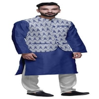 Atasi Kurta Solid Churidar Pajama i tiskana Nehru jakna Set za nošenje muške partije