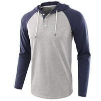 Košulje za fragarn za muškarce Muškarci Lagani dugi rukav gumb za majicu patchwork hoodie majica bluza