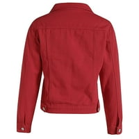 TAWOP traper košulja za ženske jakne za žene Žene Čvrsta jakna od traper dugih rukava za mršavljenje