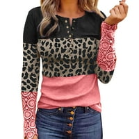 Ženske bluze za posao Poslovno Ležerno ružičasta čipka Nova čipka dugih rukava Tanak okrugli vrat Print