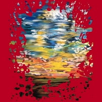 Sundown Muški crveni heather grafički tee - Dizajn ljudi 3xl
