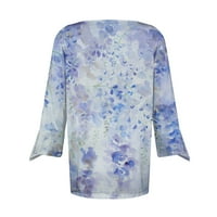 Apepal Womens Plus veličine Vruća V izrez T-majice Bluze Casual Soft Flowy Tunic Long Roll kolupke sa