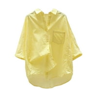 Fabiurt Ženske košulje Žene Solid Boja Mala svježa rukava Jednokrevetna temperatura Ležerna majica,
