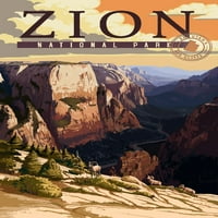 Nacionalni park Zion, Zion Canyon zalazak sunca, tipografija