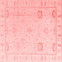 Ahgly Company Machine Persible Površina Trgovine orijentalne crvene tradicionalne prostirke, 7 'kvadrat