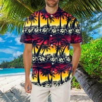 Muška majica Ljetna tropsko tiskani otpremni ovratnik casual labav gumb dolje slobodno vrijeme jednokratne