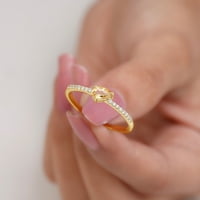 Citrinski solitaire prsten sa dijamantskim bočnim kamenjem, 14k žuto zlato, SAD 10,50