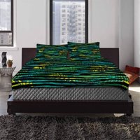 Posteljina set šarene Zebra zelene dvostruke veličine prekrivača sa jastukom za kućnu posteljinu ukras