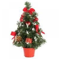 Umjetno mini božićno drvce, ukras za tablicu, crvena vrpca