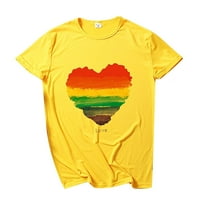 Yubatuo Ženske vrhove Žene Pride Rainbow Flag The Tunnic Pulover kratki rukav bluza majica za žene za
